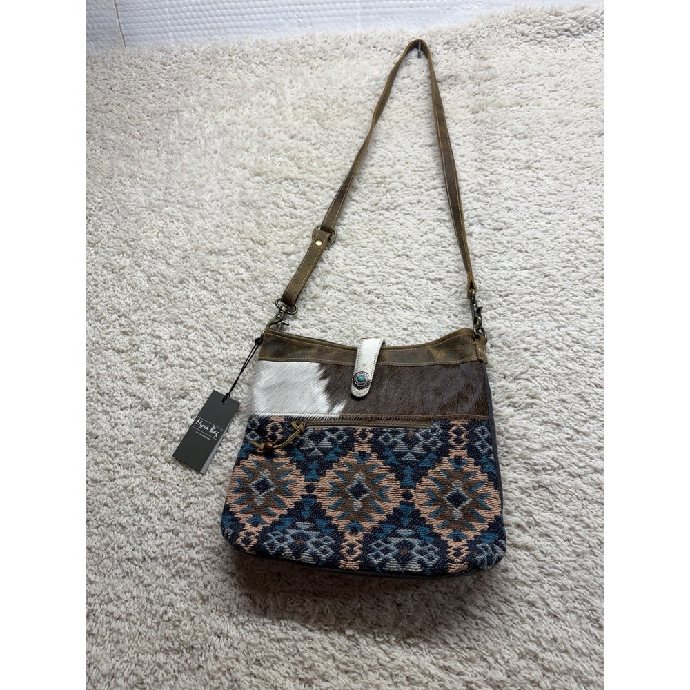 Myra Bag Placid Beige Shoulder Bag Aztec Cowhide Purse NEW w/tags
